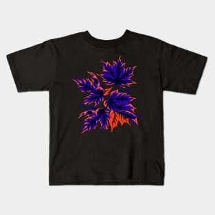 Leaves - Blue/Orange Kids T-Shirt